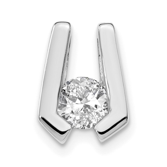 14k White Gold Moissanite Slide