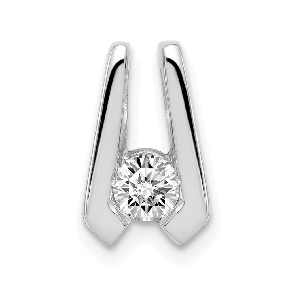 14K White Gold Complete VS 4.0mm Diamond Slide Fits Up to 2mm Regular 3mm Fancy Or Reversible Omega