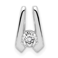 14K White Gold Complete VS 4.0mm Diamond Slide Fits Up to 2mm Regular 3mm Fancy Or Reversible Omega view 1