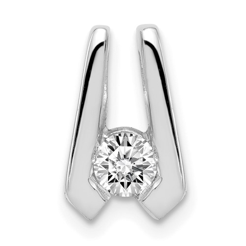 14K White Gold Complete Aaa 4.0mm Diamond Slide Fits Up to 2mm Regular 3mm Fancy Or Reversible Omega