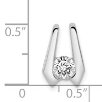 14K White Gold Complete Aaa 4.5mm Diamond Slide Fits Up to 2mm Regular 3mm Fancy Or Reversible Omega view 2