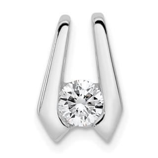 14k White Gold Moissanite Slide