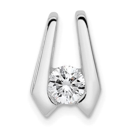 14K White Gold Complete AA 4.5mm Diamond Slide Fits Up to 2mm Regular 3mm Fancy Or Reversible Omega