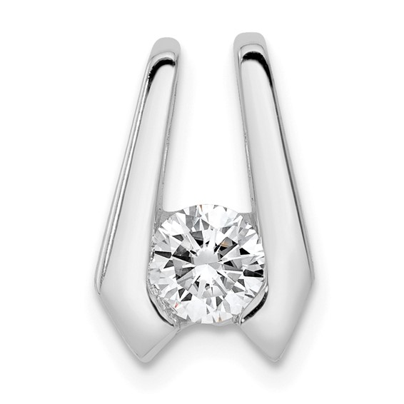 14k White Gold Moissanite Slide