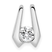 14K White Gold Complete Aaa 4.5mm Diamond Slide Fits Up to 2mm Regular 3mm Fancy Or Reversible Omega view 1