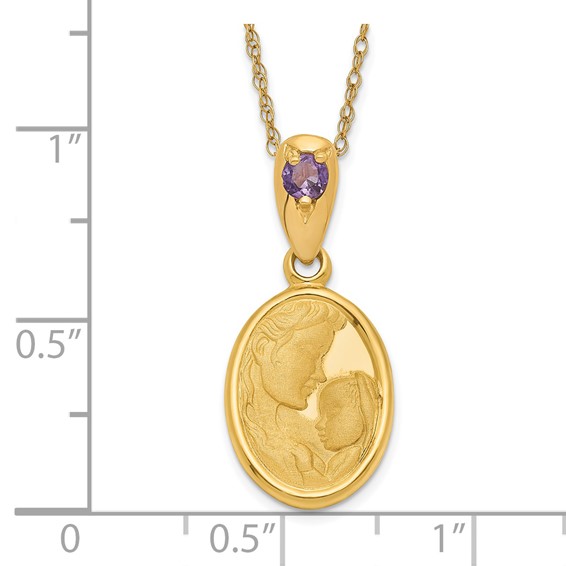 14ky Heaven's Gift Amethyst February Birthstone Necklace