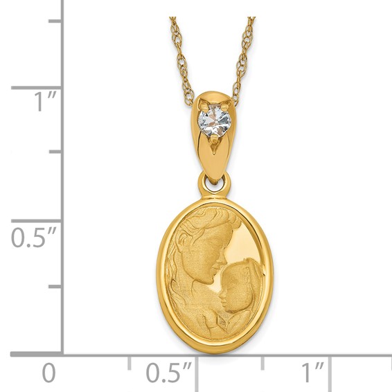 14ky Heaven's Gift Aquamarine March Birthstone Necklace