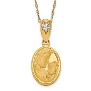 14ky Heaven's Gift Aquamarine March Birthstone Necklace