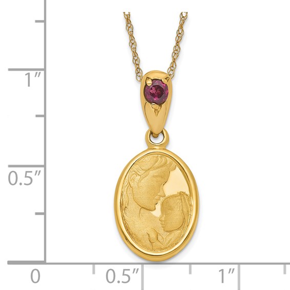 14ky Heaven's Gift Rhodolite Garnet June Birthstone Necklace