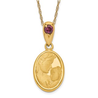 14ky Heaven's Gift Rhodolite Garnet June Birthstone Necklace