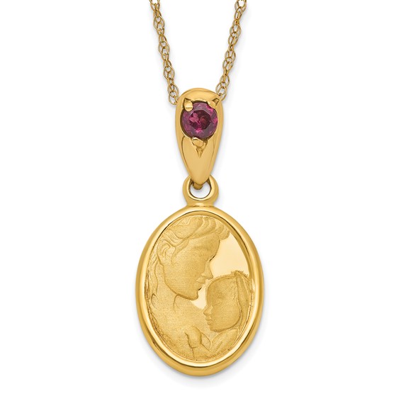 14ky Heaven's Gift Rhodolite Garnet June Birthstone Necklace