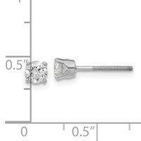 14K White Gold 0.33 Carat Single Stud AA Diamond Earring view 4