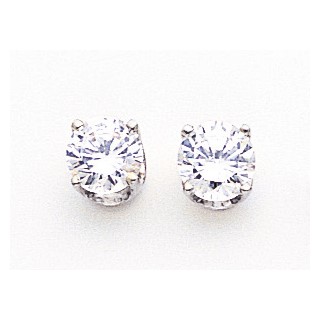 14k White Gold 4ct Total Weight Round Stud Earring Mountings