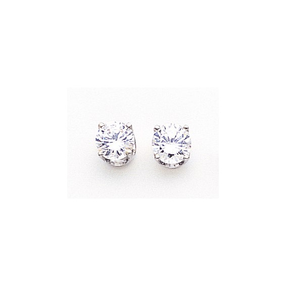 14k White Gold 4ct Total Weight Round Stud Earring Mountings