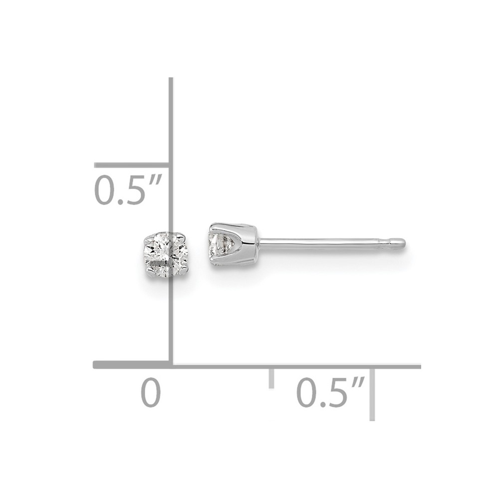 14k White Gold AA Quality Complete Diamond Stud Earring (XW1AA-S)