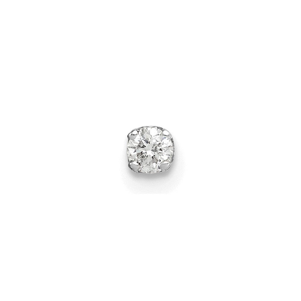 14K White Gold 1/15 Carat Single Stud AA Diamond Earring