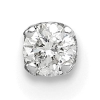 14K White Gold 1/15 Carat Single Stud AA Diamond Earring view 1