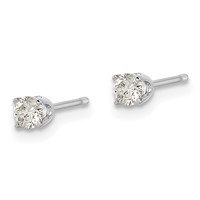 14K White Gold 0.10 Carat Single Stud AA Diamond Earring view 2