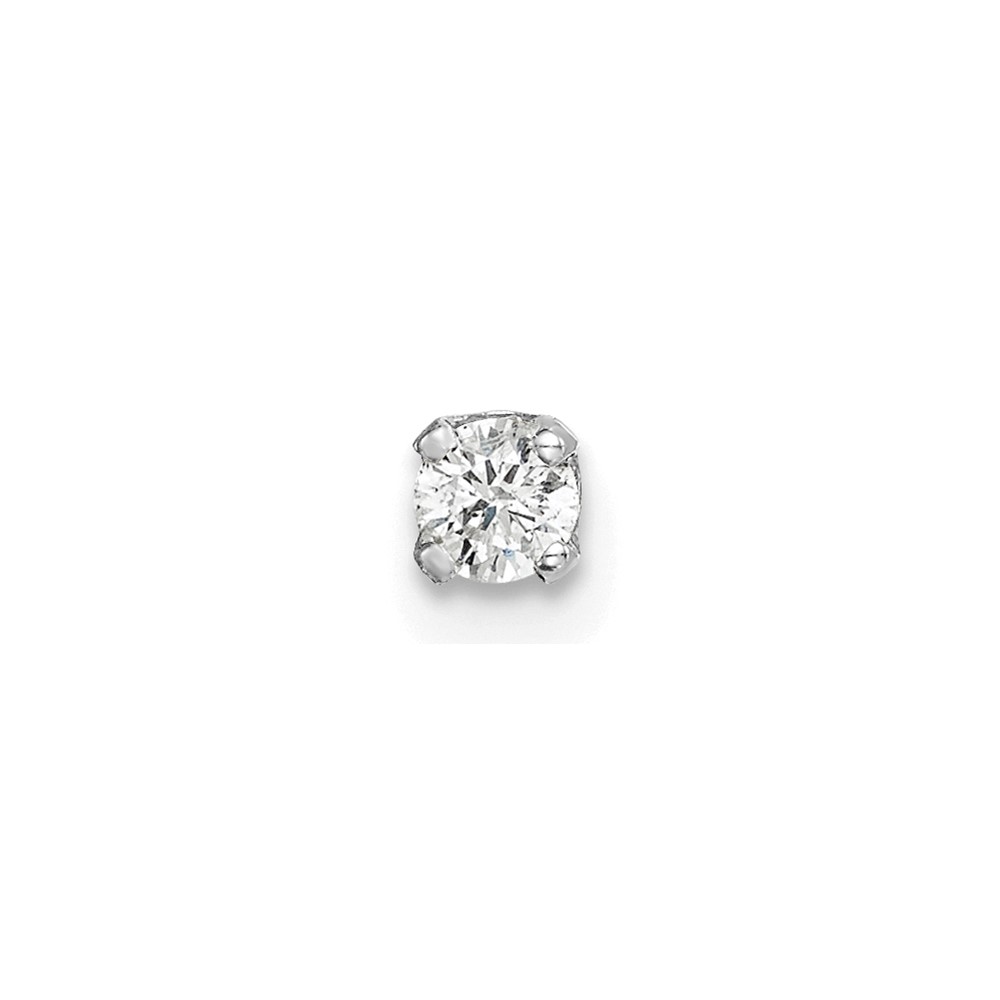 14K White Gold 0.10 Carat Single Stud AA Diamond Earring