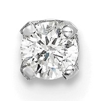 14K White Gold 0.10 Carat Single Stud AA Diamond Earring view 1