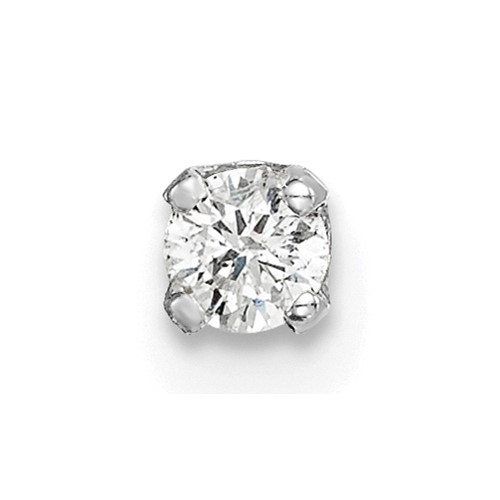 14K White Gold 0.10 Carat Single Stud AA Diamond Earring