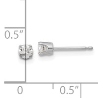 14K White Gold 0.125 Carat Single Stud AA Diamond Earring view 4