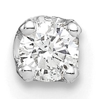 14K White Gold 0.125 Carat Single Stud AA Diamond Earring view 1