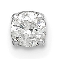 14K White Gold 0.20 Carat Single Stud AA Diamond Earring view 1