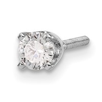 14K White Gold 1 4 Carat Single Stud AA Diamond Earring view 2