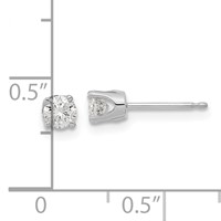 14K White Gold 1 4 Carat Single Stud AA Diamond Earring view 3