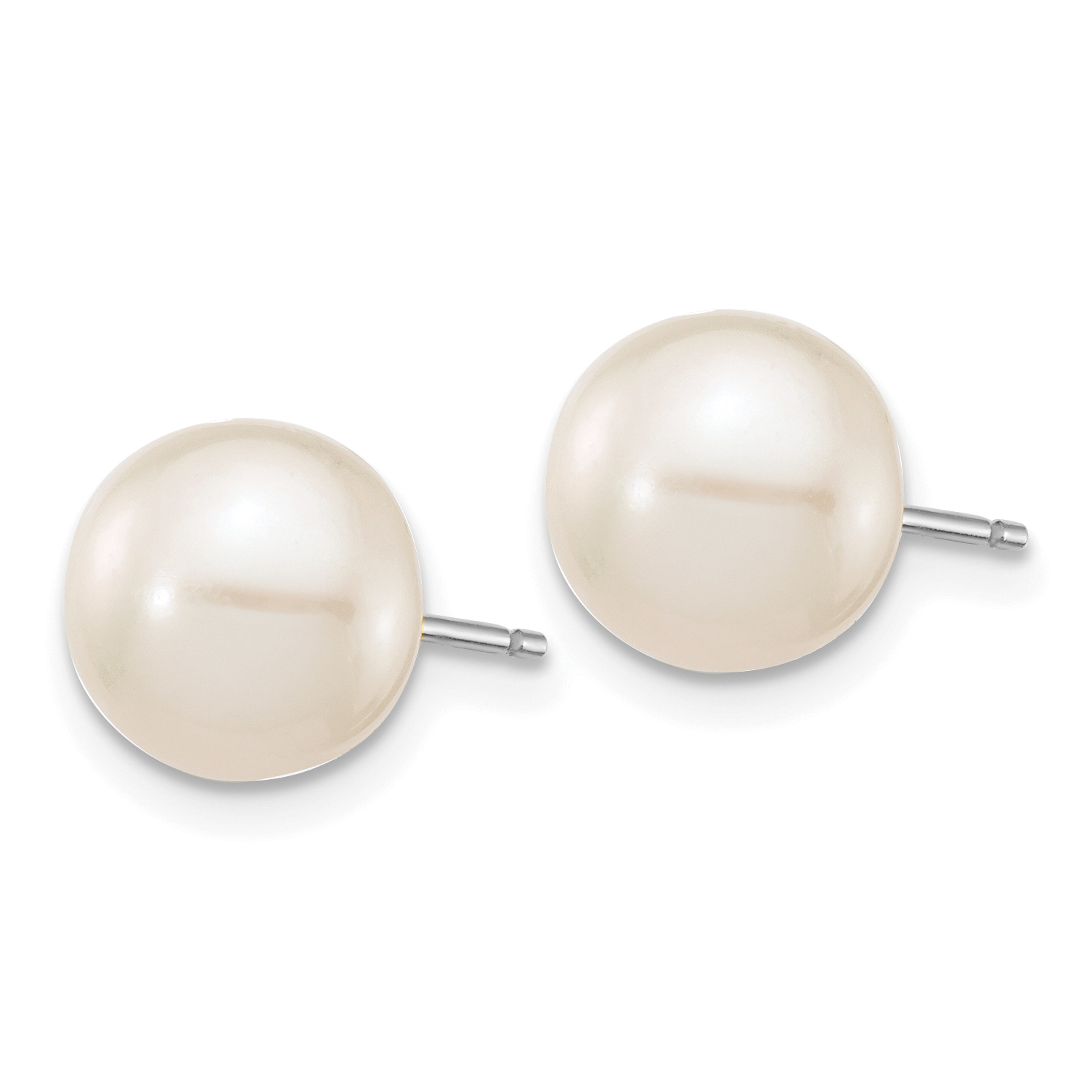 14k Gold 8-9mm White Round Freshwater Cultured Pearl Stud Post Earrings XW80PW detailed image 2