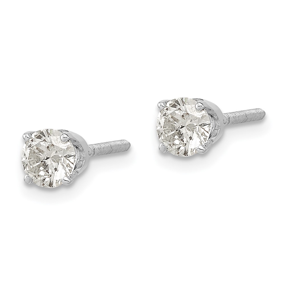 14k White Gold AA Quality Complete Diamond Stud Earring (XW9AA-S)