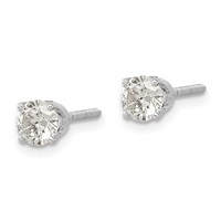 14K White Gold 0.50 Carat Single Stud AA Diamond Earring view 2