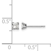 14K White Gold AA Quality Complete Princess Cut Diamond Earrings view 4