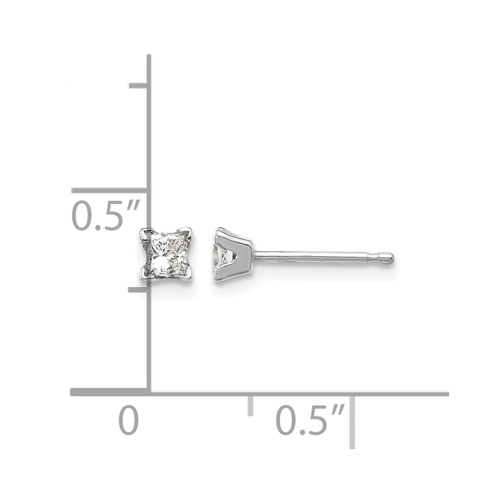 14k White Gold AA Quality Complete Princess Cut Diamond Earrings (XWAP2AA)
