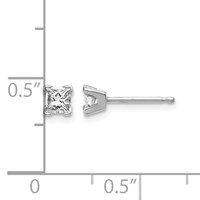 14K White Gold VS Quality Complete Princess Cut Diamond Earrings view 2