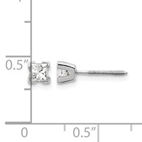 14K White Gold Aaa Quality Complete Princess Cut Diamond Earring view 2