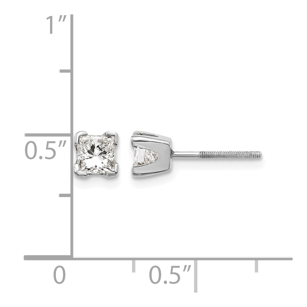 14k White Gold AAA Quality Complete Princess Cut Diamond Earring (XWAP5AAA)