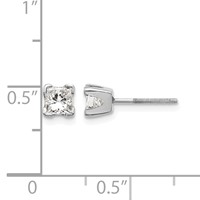 14K White Gold AA Quality Complete Princess Cut Diamond Earrings view 2