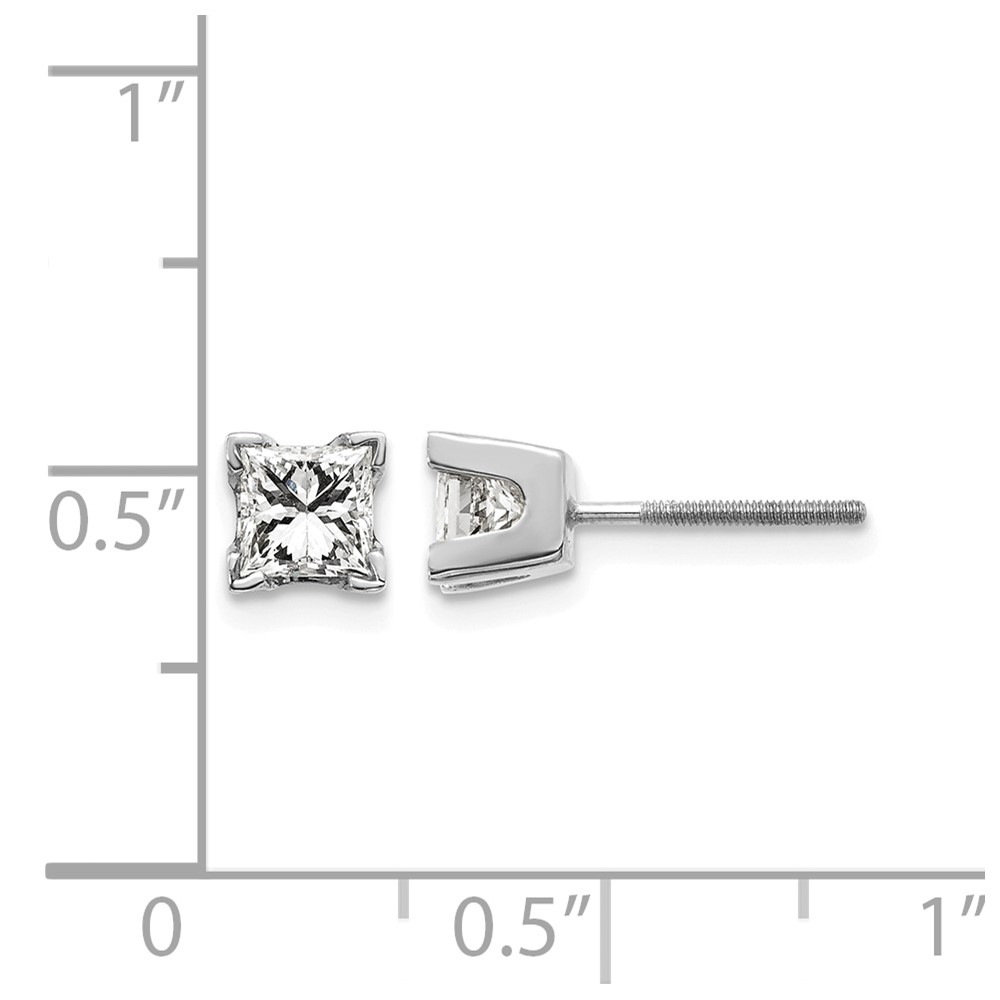 14k White Gold VS Quality Complete Princess Cut Diamond Earrings (XWAP6VS)