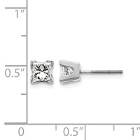 14K White Gold VS Quality Complete Princess Cut Diamond Earrings view 2