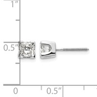 14K White Gold 1ct Aaa Quality Complete Princess Cut Diamond Earrings view 2