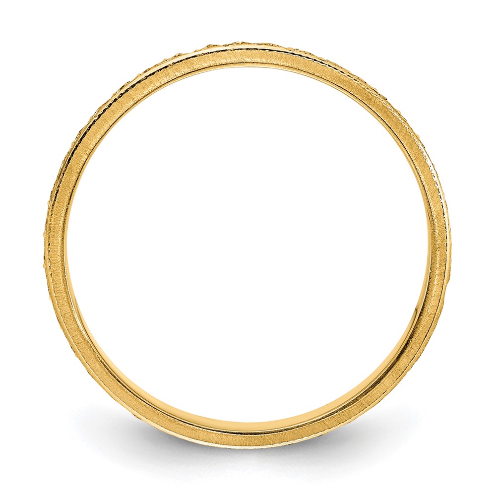 14k 3mm Design Etched Wedding Band Size 7 (XWB249-7)