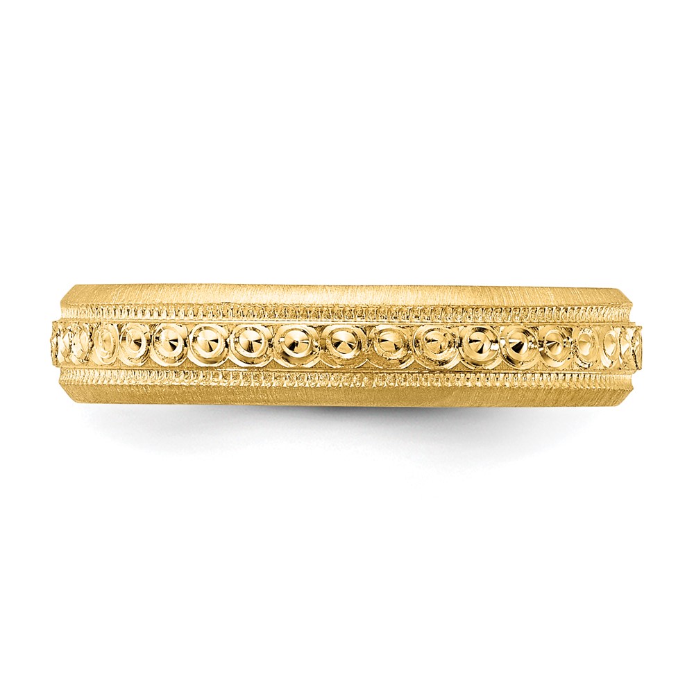 14k 3mm Design Etched Wedding Band Size 7 (XWB249-7)