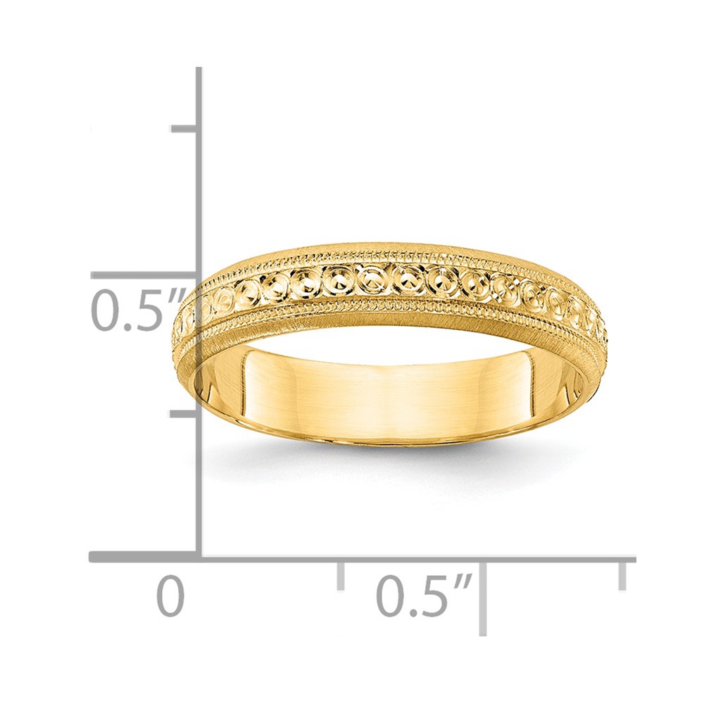 14k 3mm Design Etched Wedding Band Size 7 (XWB249-7)