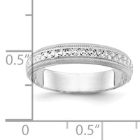14K White Gold 3.75mm Design Etched Wedding Band view 3
