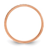 14K Rose Gold 3mm Design Etched Wedding Band view 2