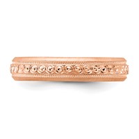 14K Rose Gold 3mm Design Etched Wedding Band view 4