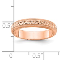 14K Rose Gold 3mm Design Etched Wedding Band view 3