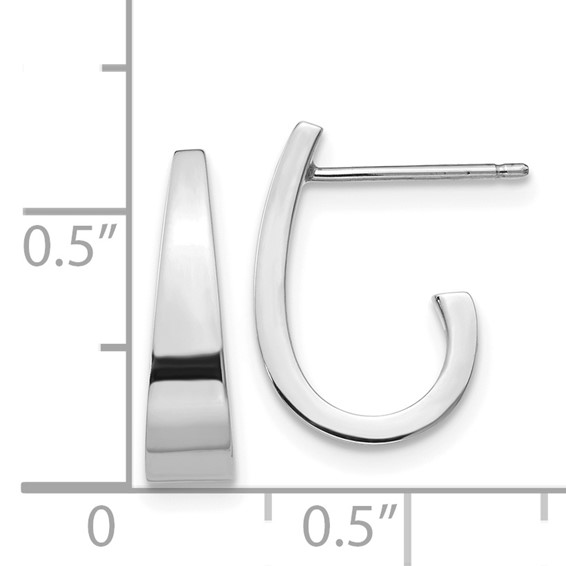 Gold Graduating J-hoop Post Earrings